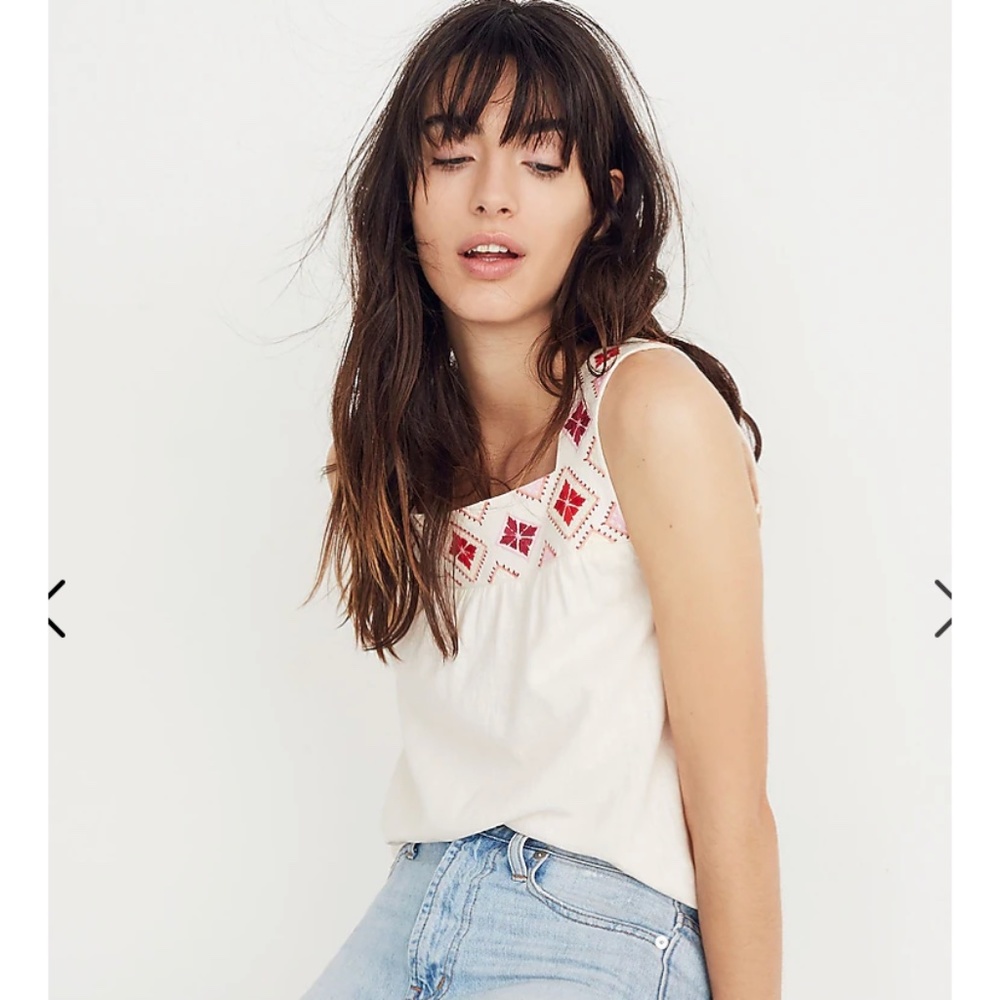 Madewell Embroidered Island Tank Top